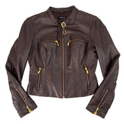 Bebe Chocolate Leather Jacket (M)