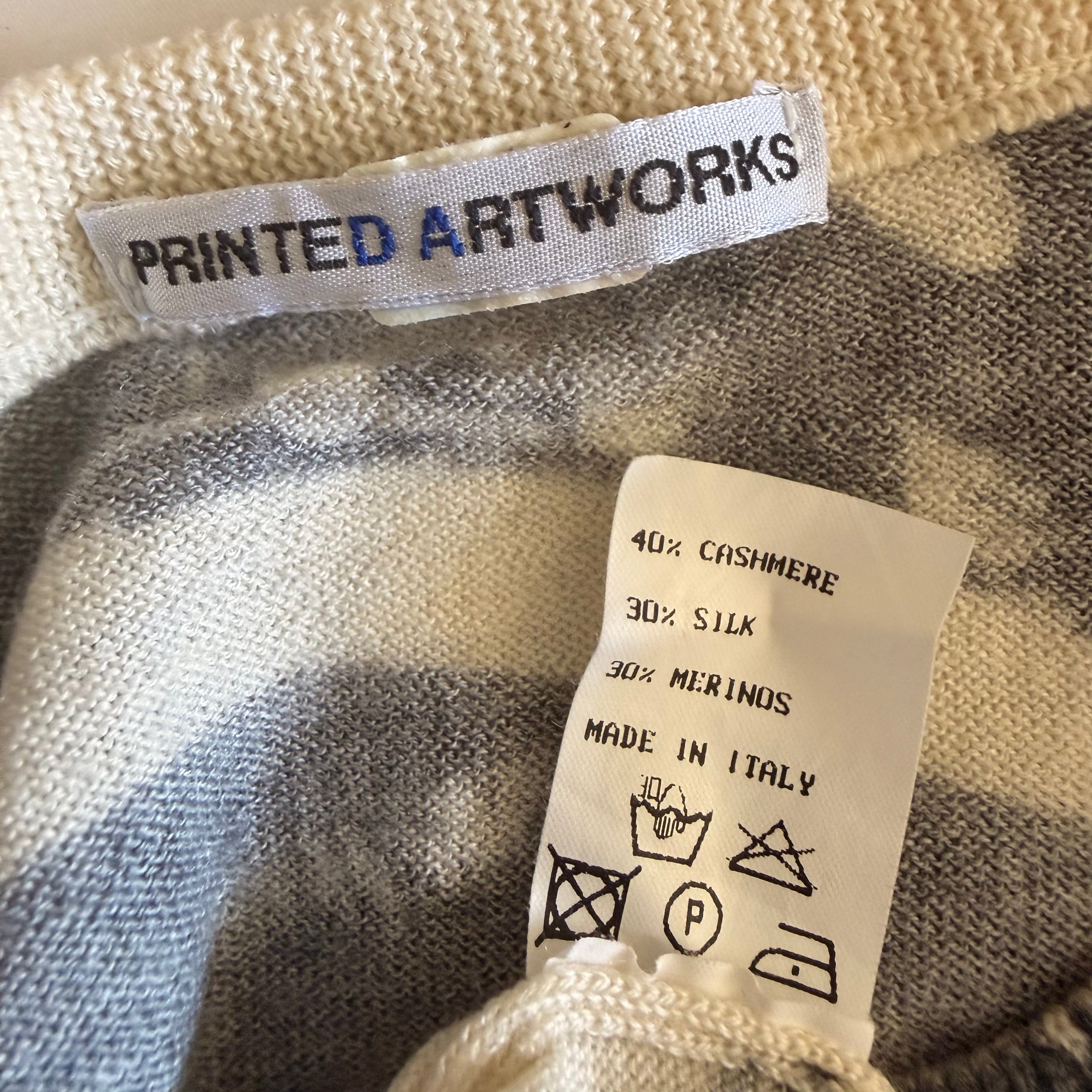 Rare Printed Artworks Silk & Cashmere Graphic Sweater (M/L)