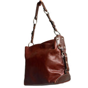 Y2K Burnt Orange Leather Shoulder Bag