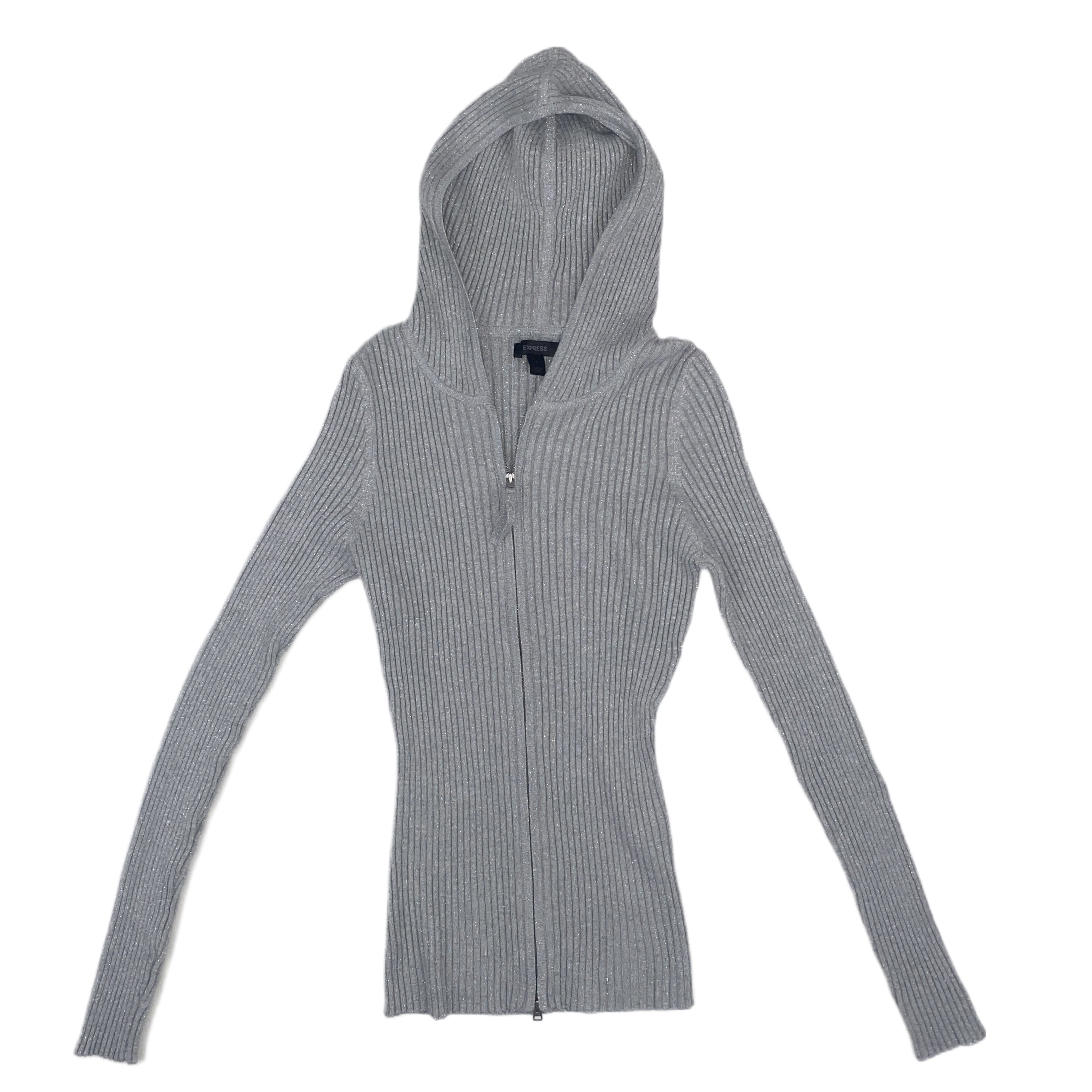 Silver Shimmer Double Zip Knit (M)