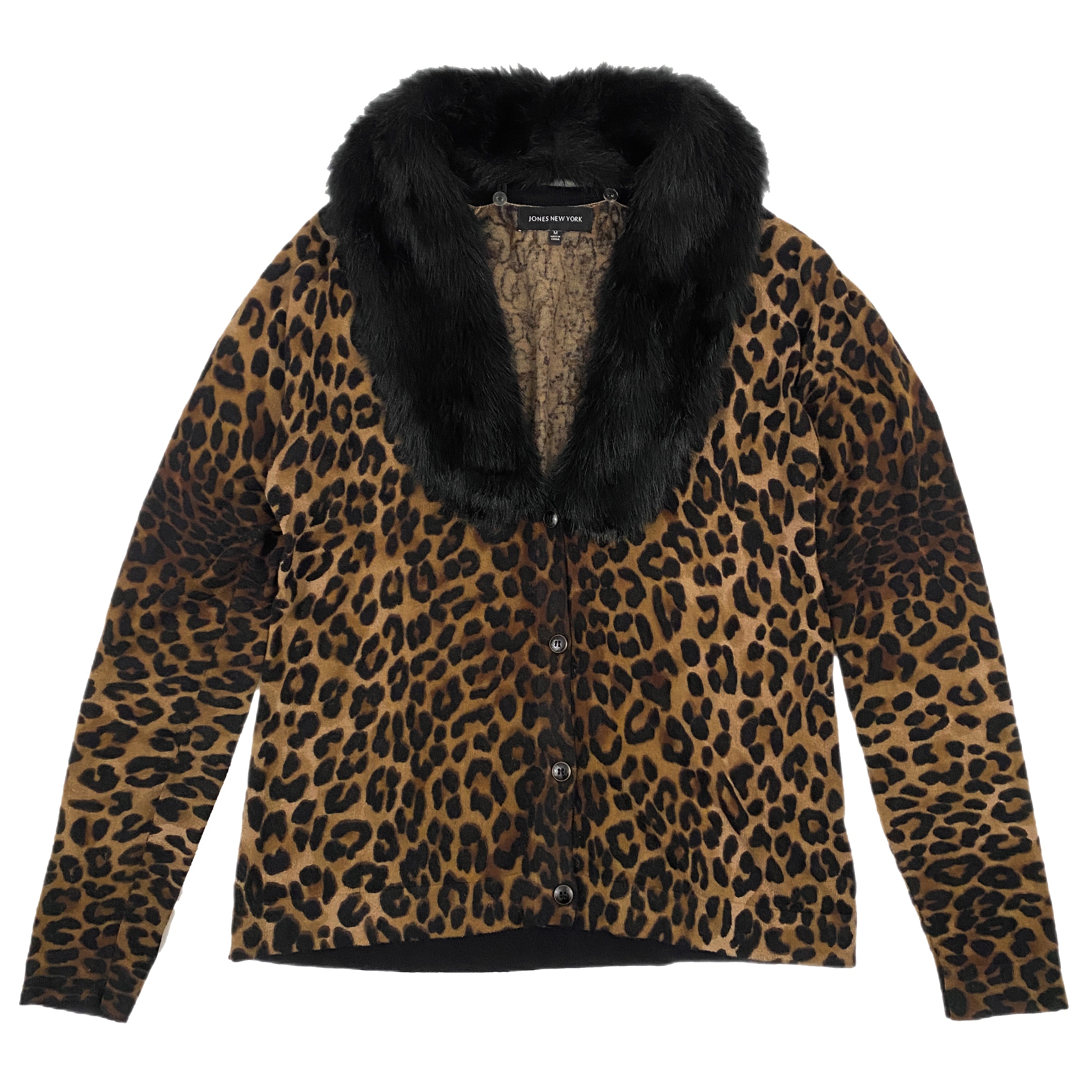 Faux Fur Leopard Cardi (M)