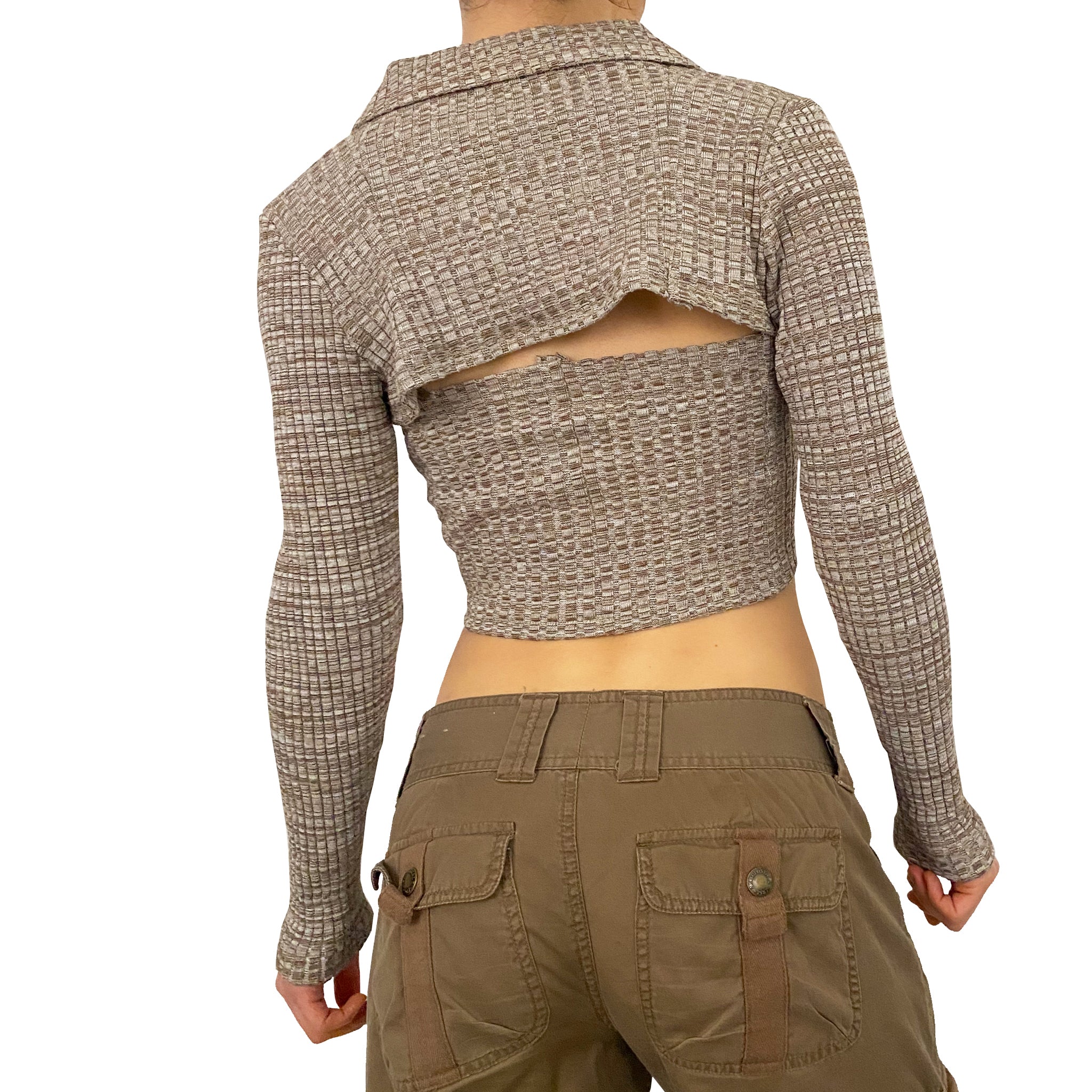 Layered Knit Collared Top (S)