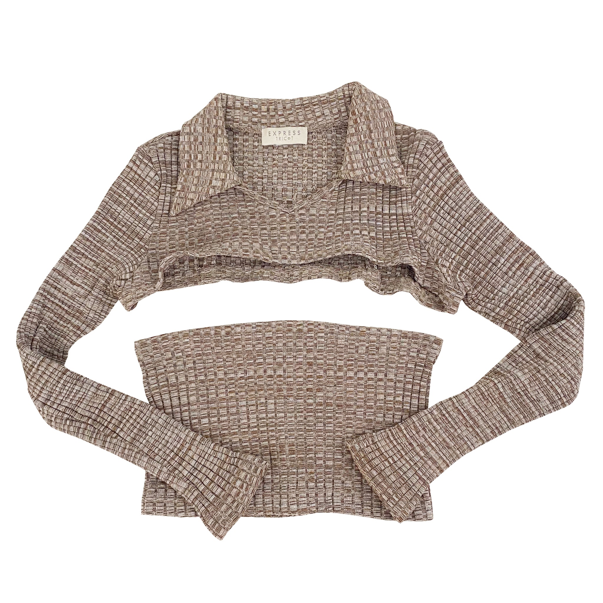 Layered Knit Collared Top (S)