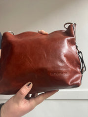 Y2K Burnt Orange Leather Shoulder Bag
