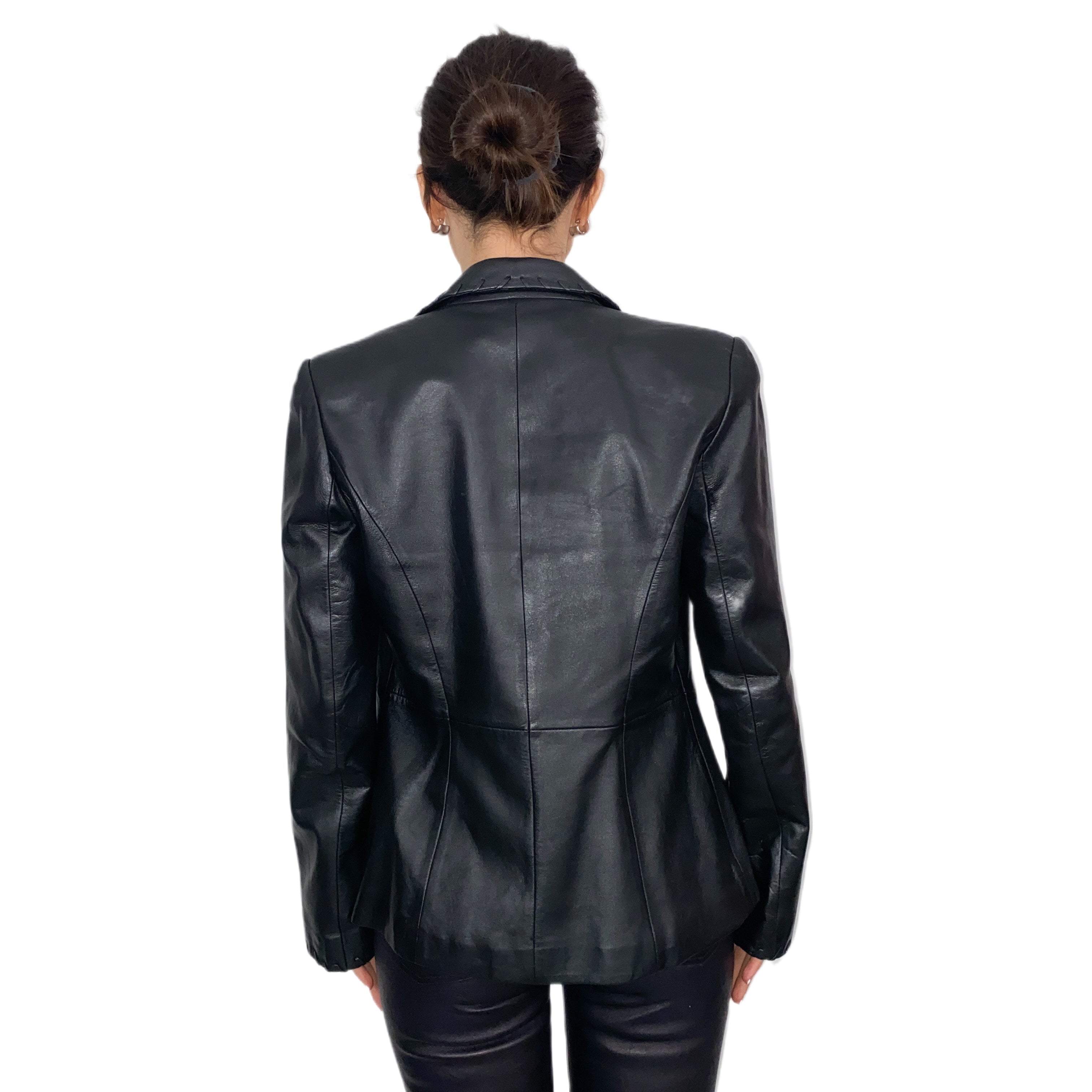 90's Cache Noir Leather Blazer (S)