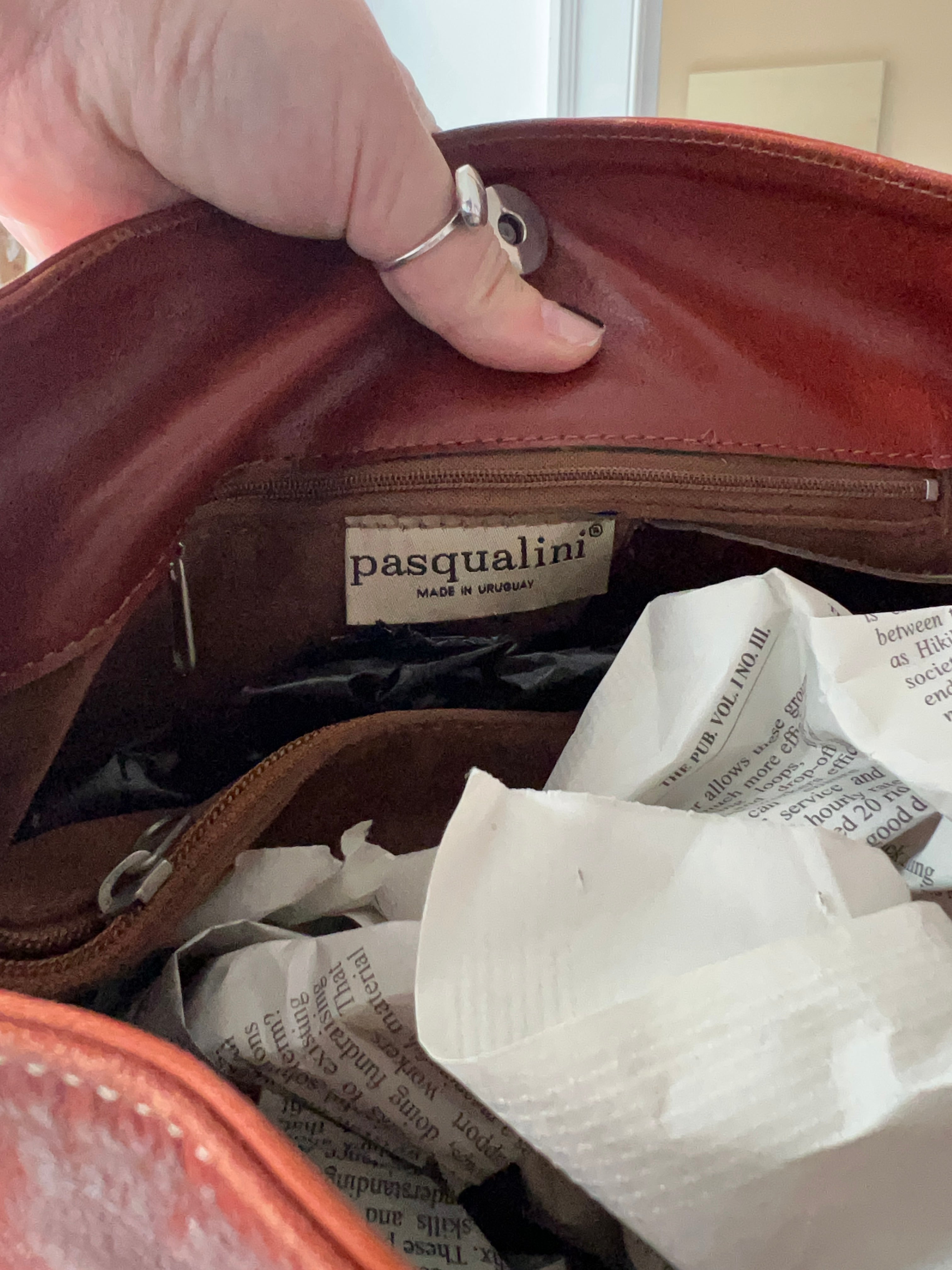 Y2K Burnt Orange Leather Shoulder Bag