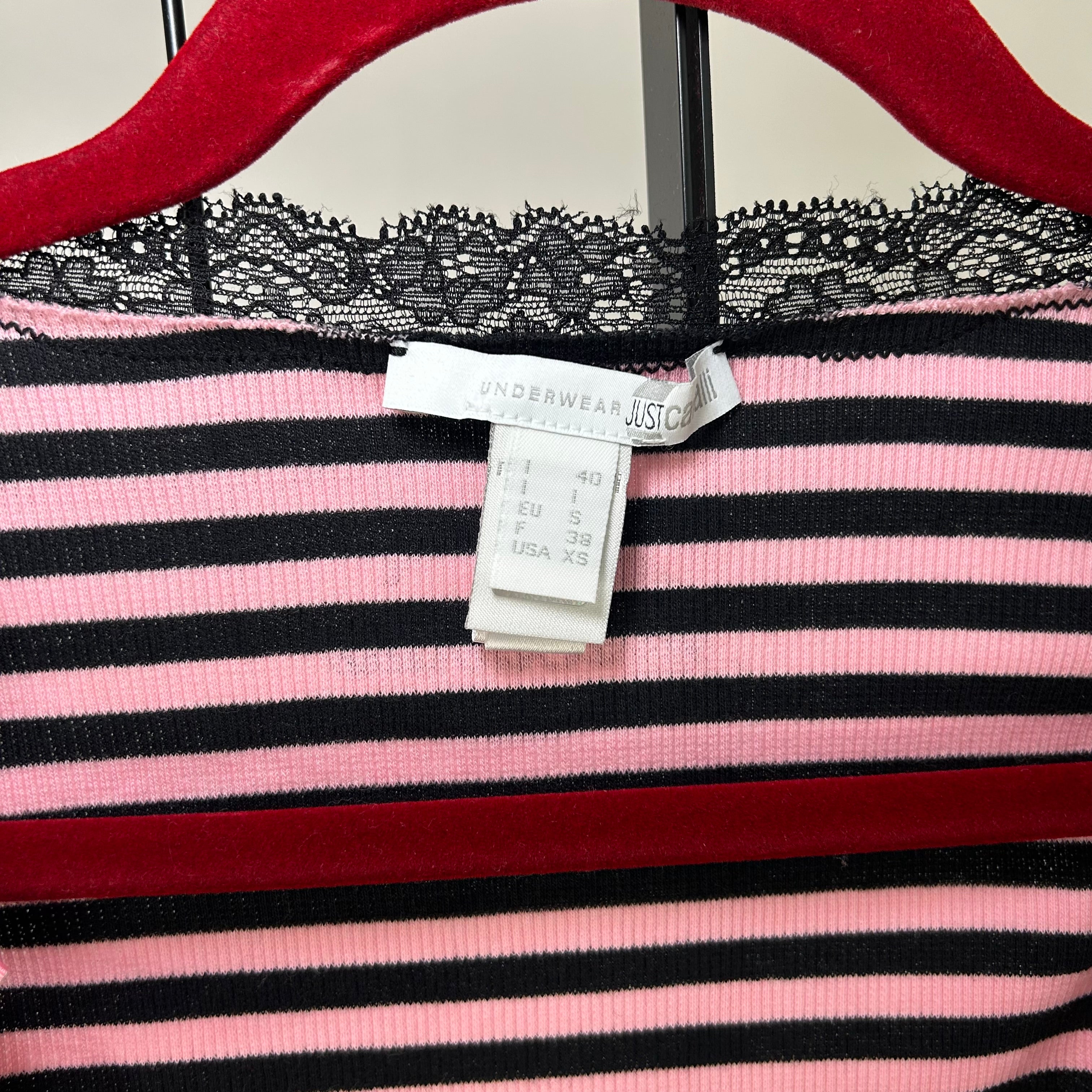 Just Cavalli Pink Striped Tank (XS/S)