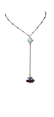 Golden Dusk Lariat Necklace
