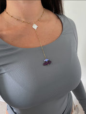 Golden Dusk Lariat Necklace