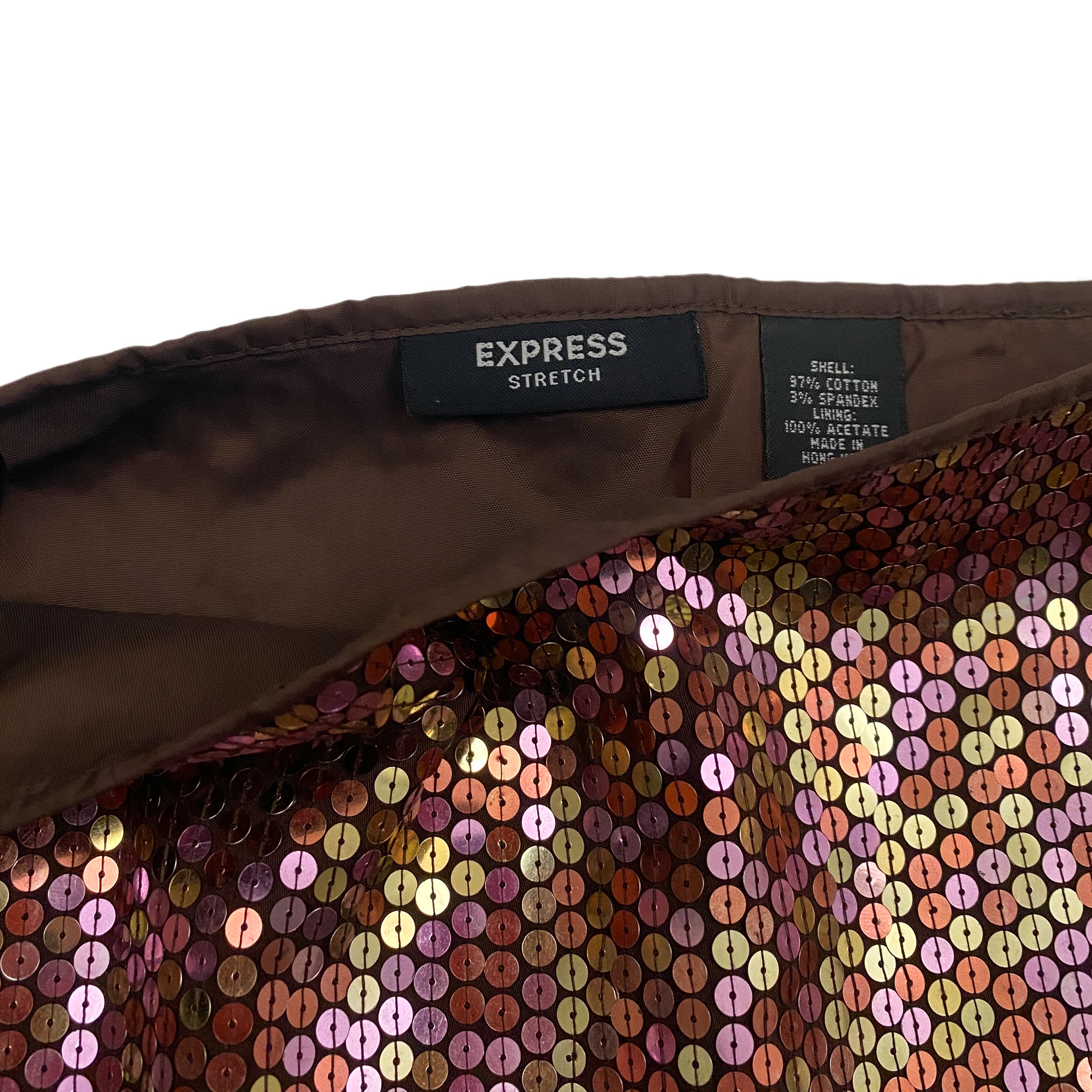 Bronze Sequin Mini Skirt (S)