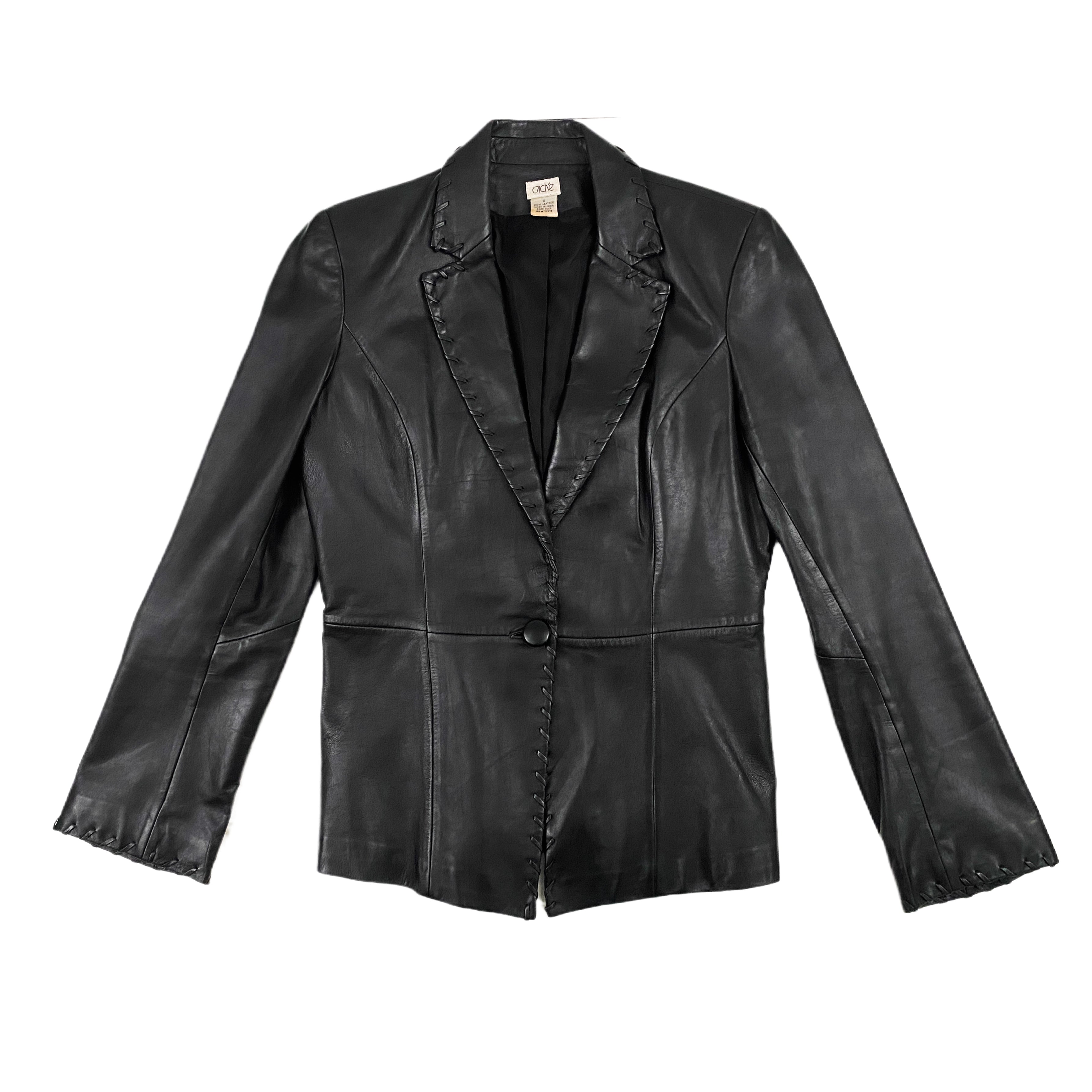 90's Cache Noir Leather Blazer (S)