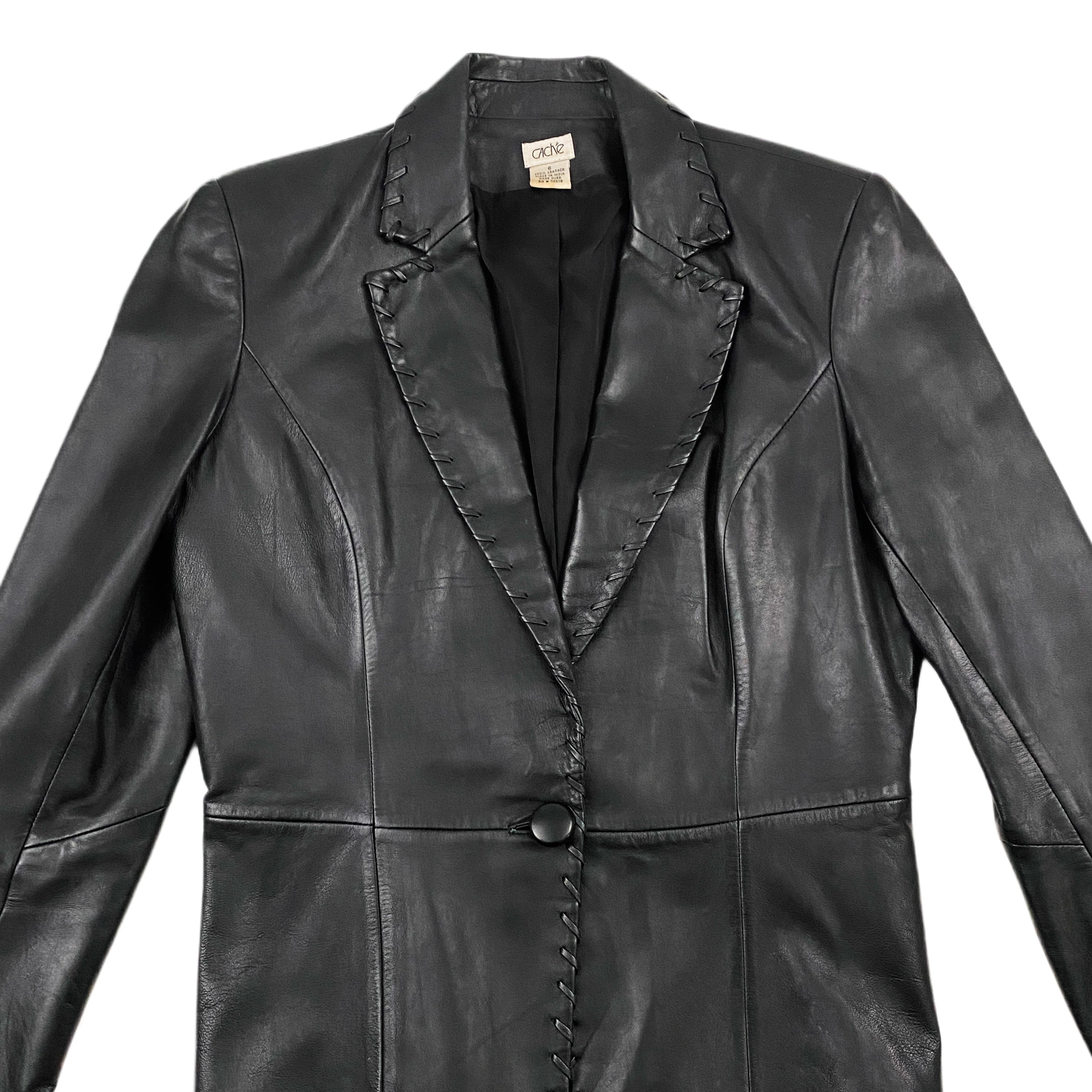90's Cache Noir Leather Blazer (S)