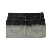 Two Tone Grungy Denim Mini Skirt (S/M)