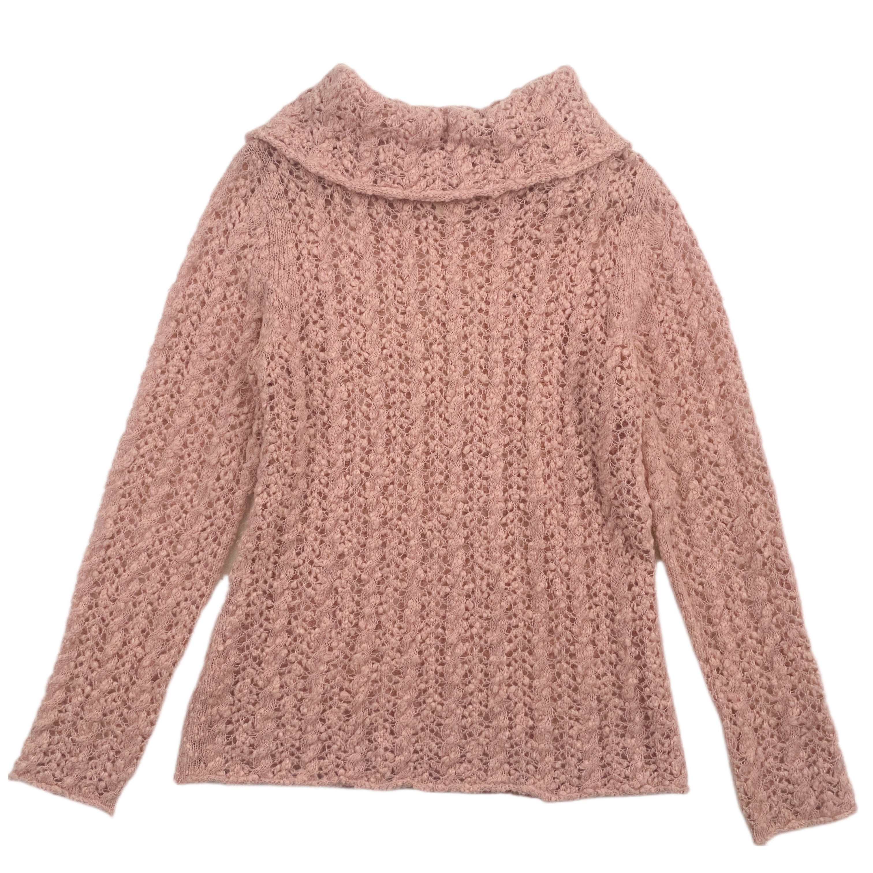 Pale Pink Open Knit Sweater (S)