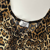 90s Slinky Leopard Maxi Dress (L)