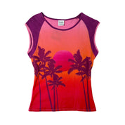 Palm Tree Sunset Graphic Tank (S)