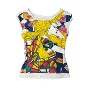 Abstract Portrait Graphic Top (M)