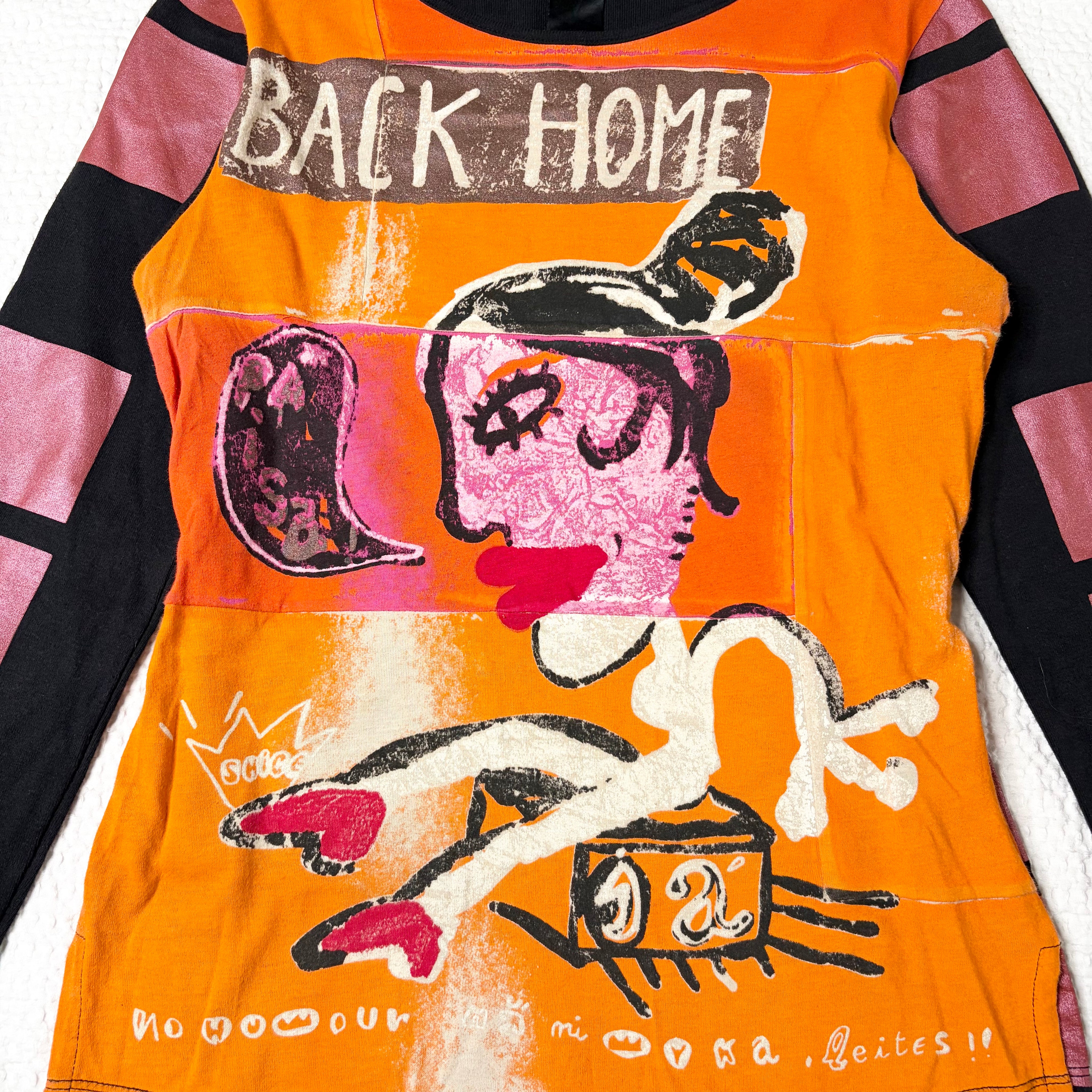 Custo Barcelona Orange Graphic Long Sleeve (S-M)