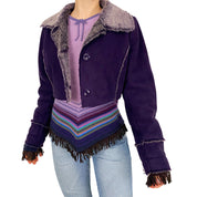 Purple Cropped Faux Fur (M)