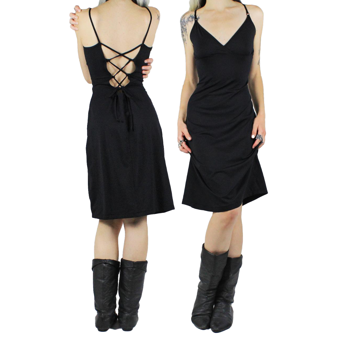 Italian Vintage Lace Up Dress (XS)