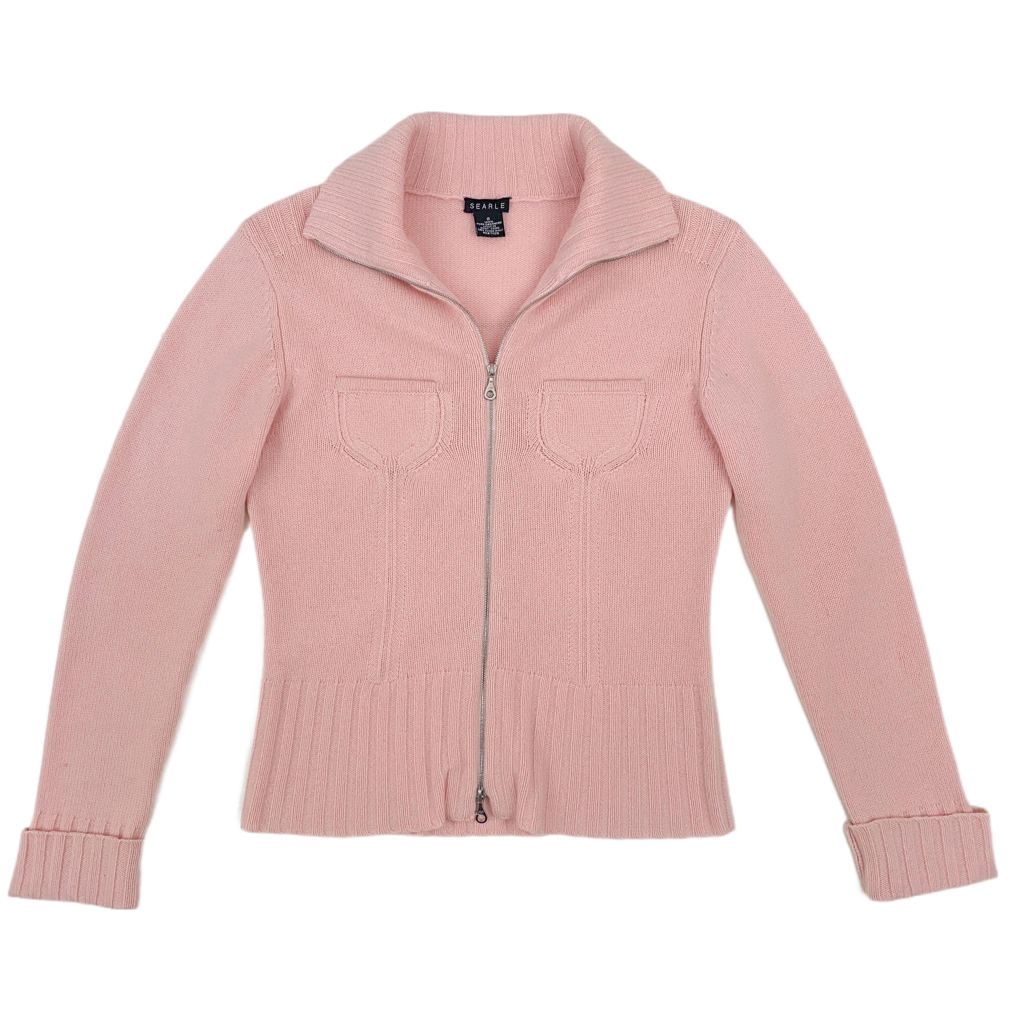 Rose Quartz Double Zip Cashmere Sweater (S)