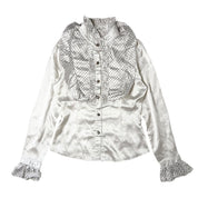 Coquette Ruffle Polka Dot Shirt (M)