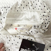 Coquette Ruffle Polka Dot Shirt (M)