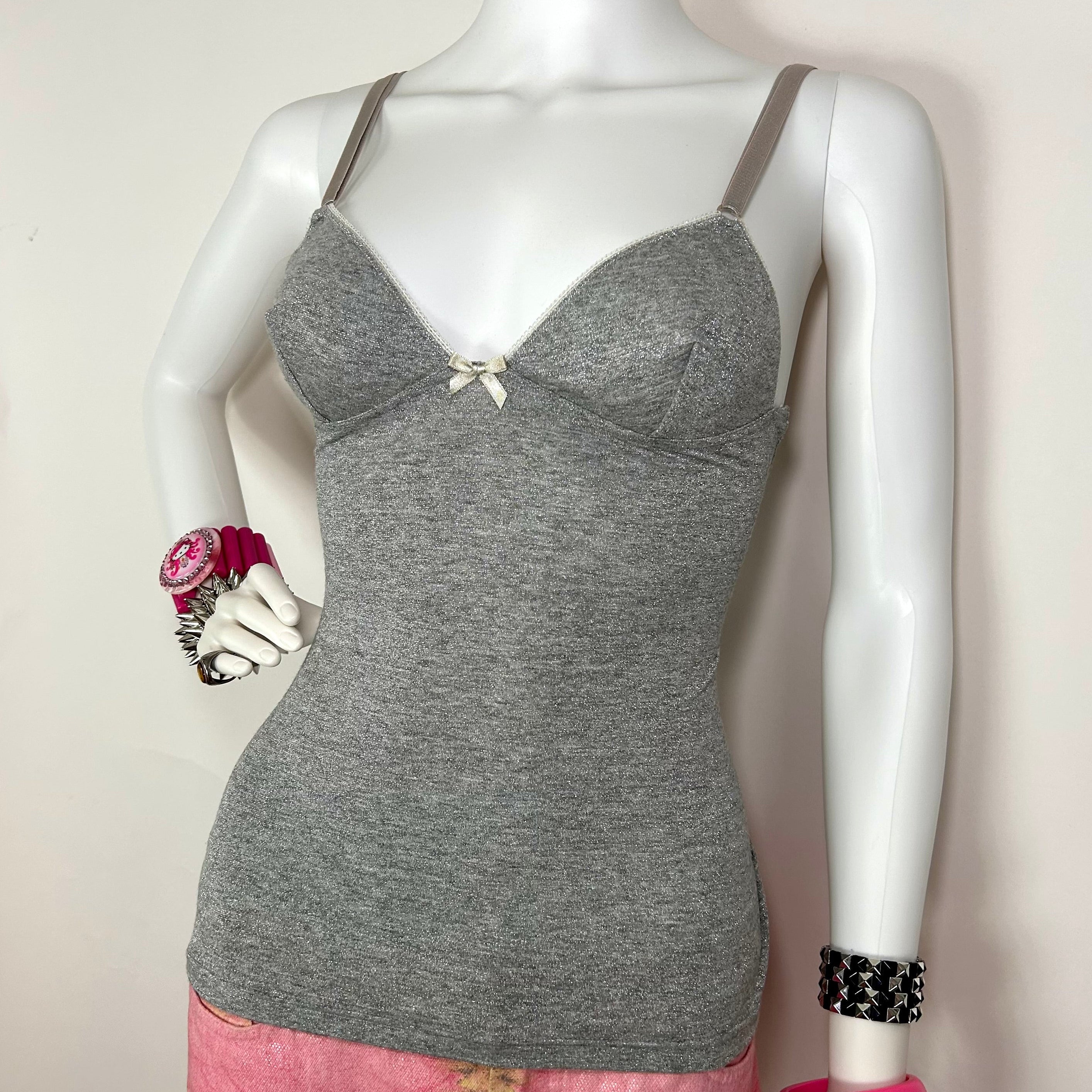 D&G Dolce & Gabbana Gray Sparkly Cami (XS/S)