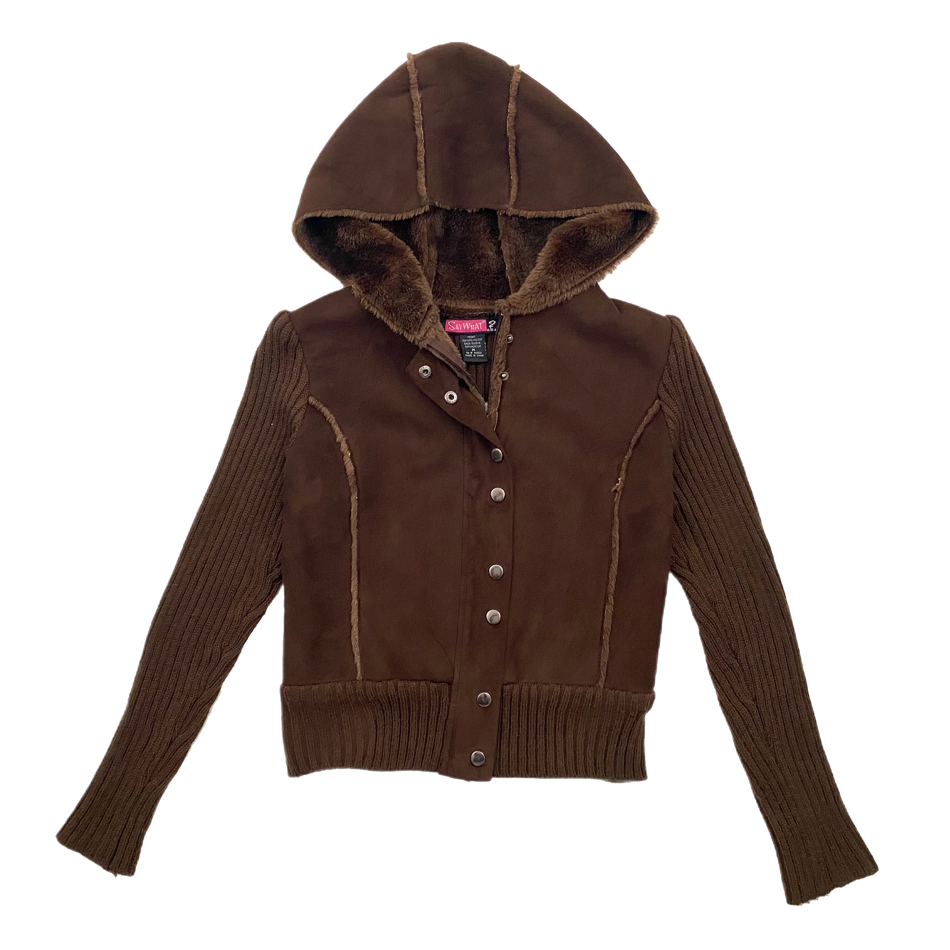 Early 2000's Chocolate Faux Fur Zip (M)