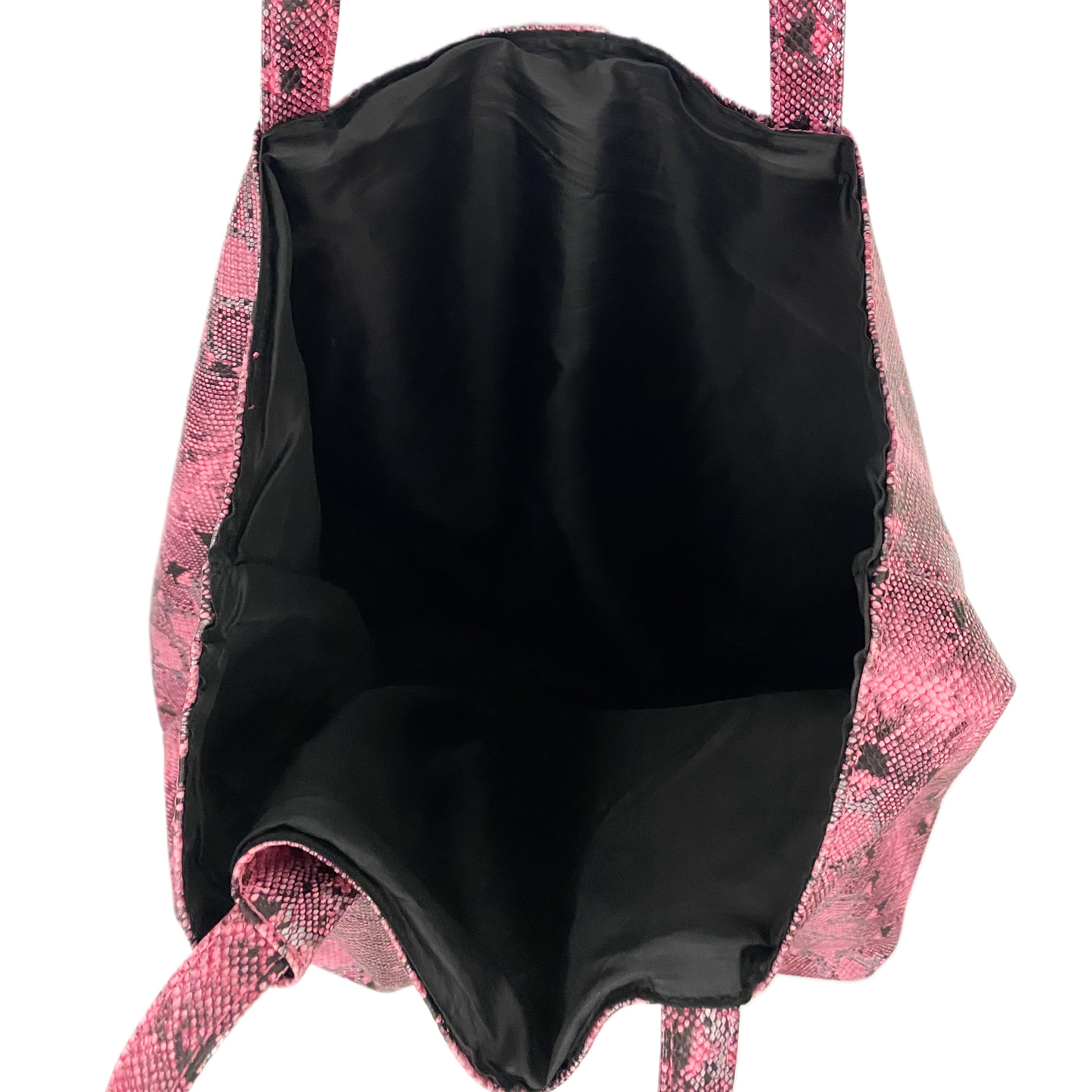 Large Pink Snakeskin Tote