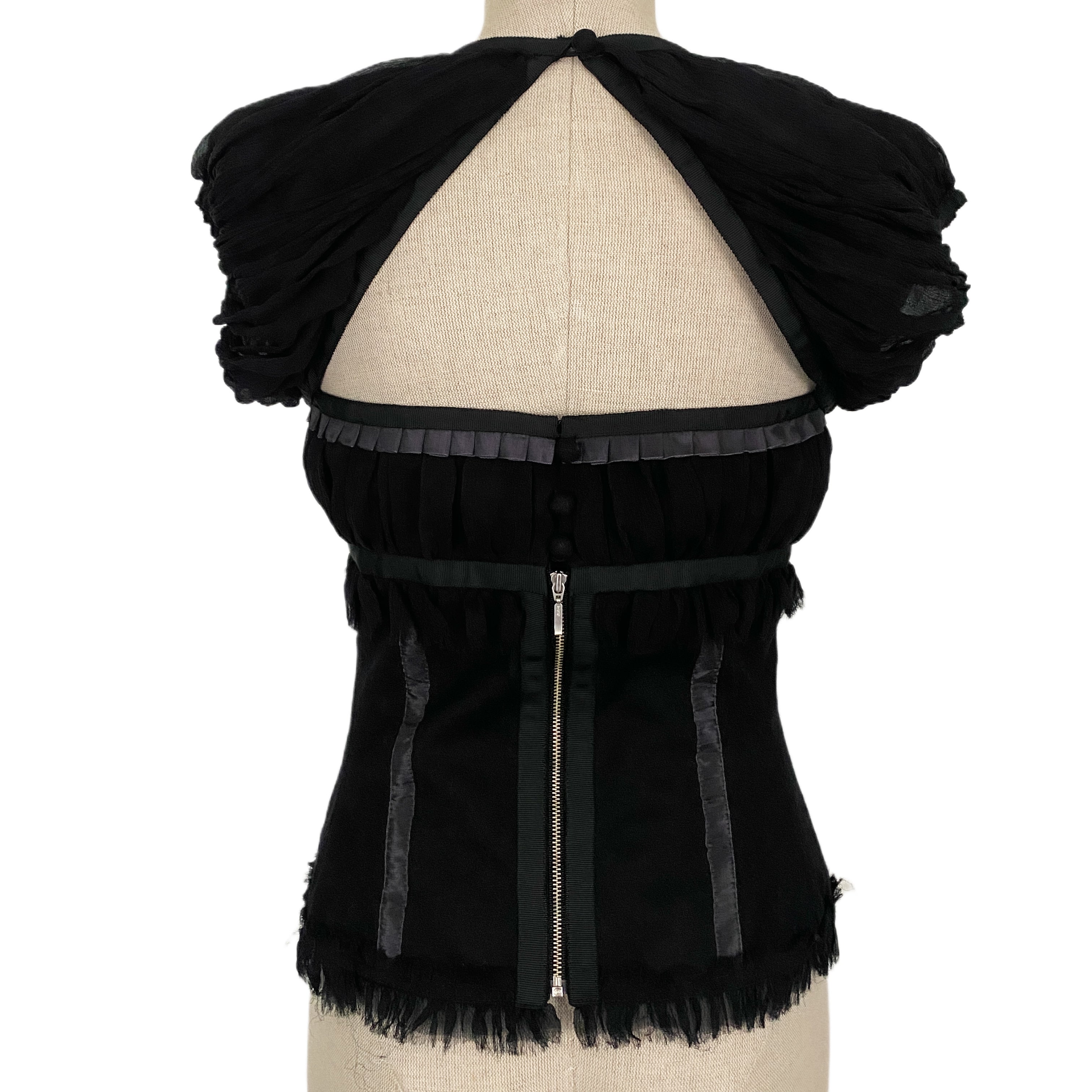 Noire Silk Chiffon Top (S)