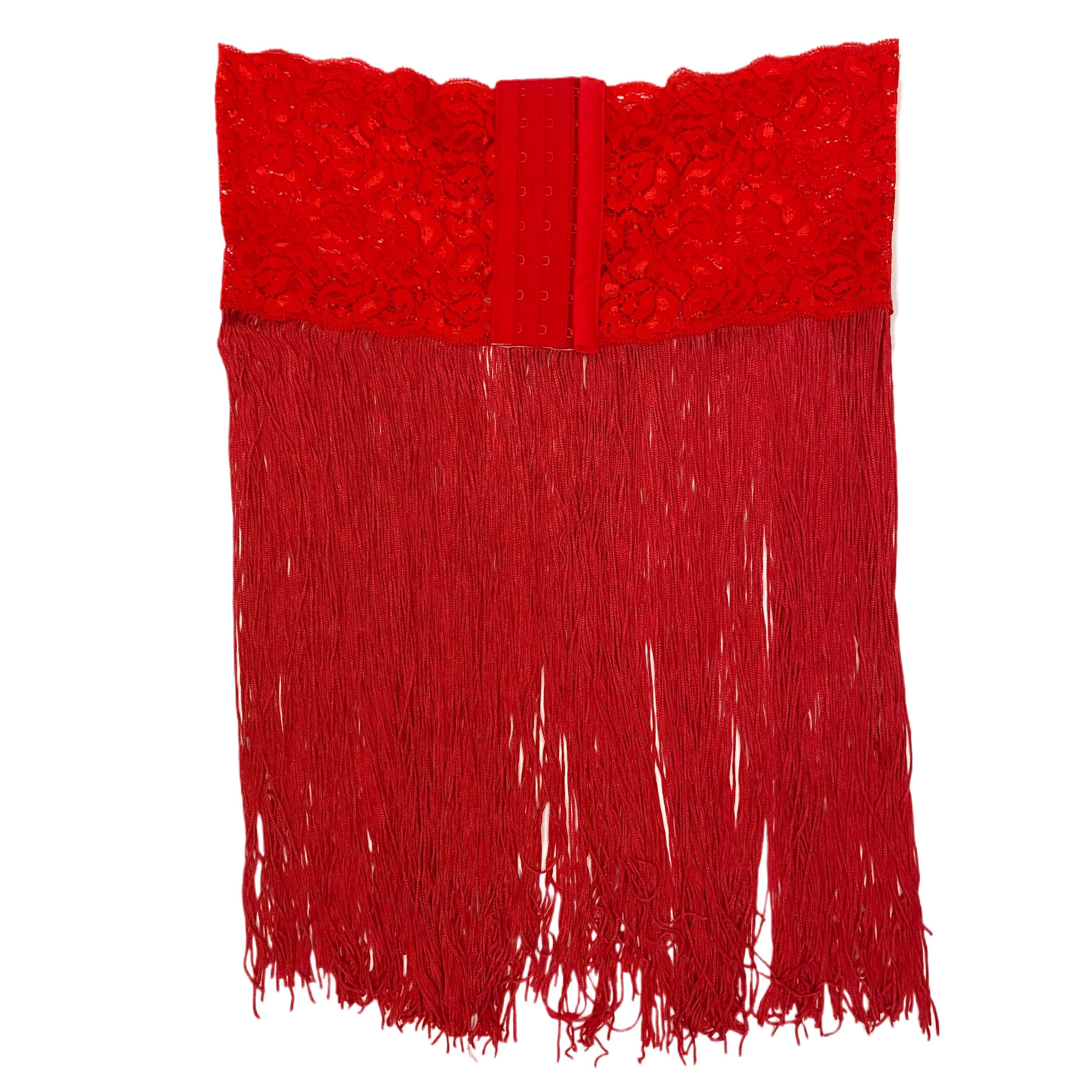 Red Lace Fringe Top (S/M)