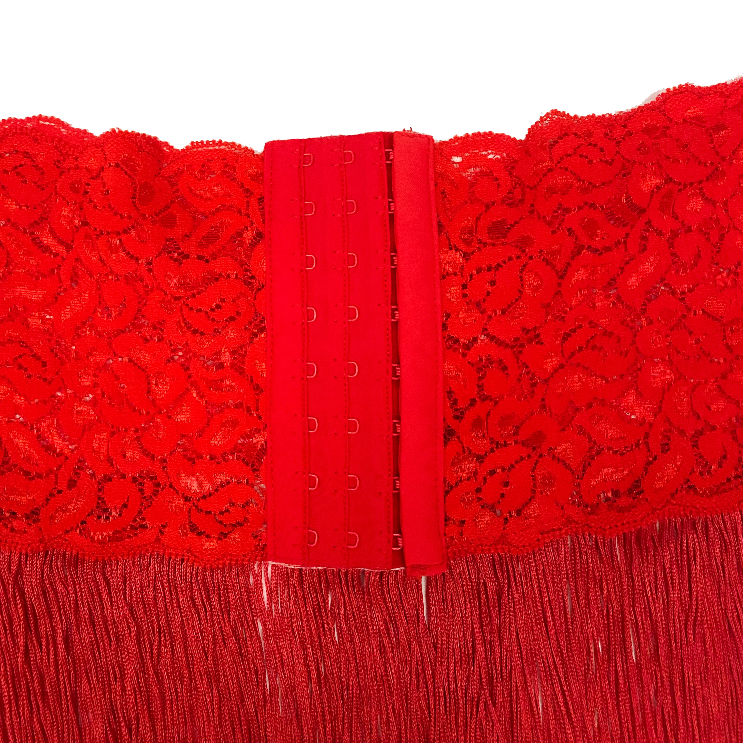 Red Lace Fringe Top (S/M)