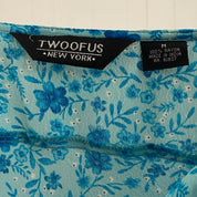 2000s Blue Floral Full Length Dress (S)