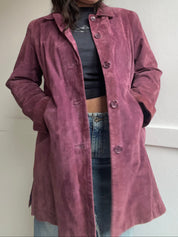 90s Mauve Suede Leather Jacket (XL)