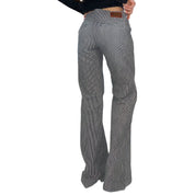 Navy Striped Wide Leg Trouser Jeans (M)