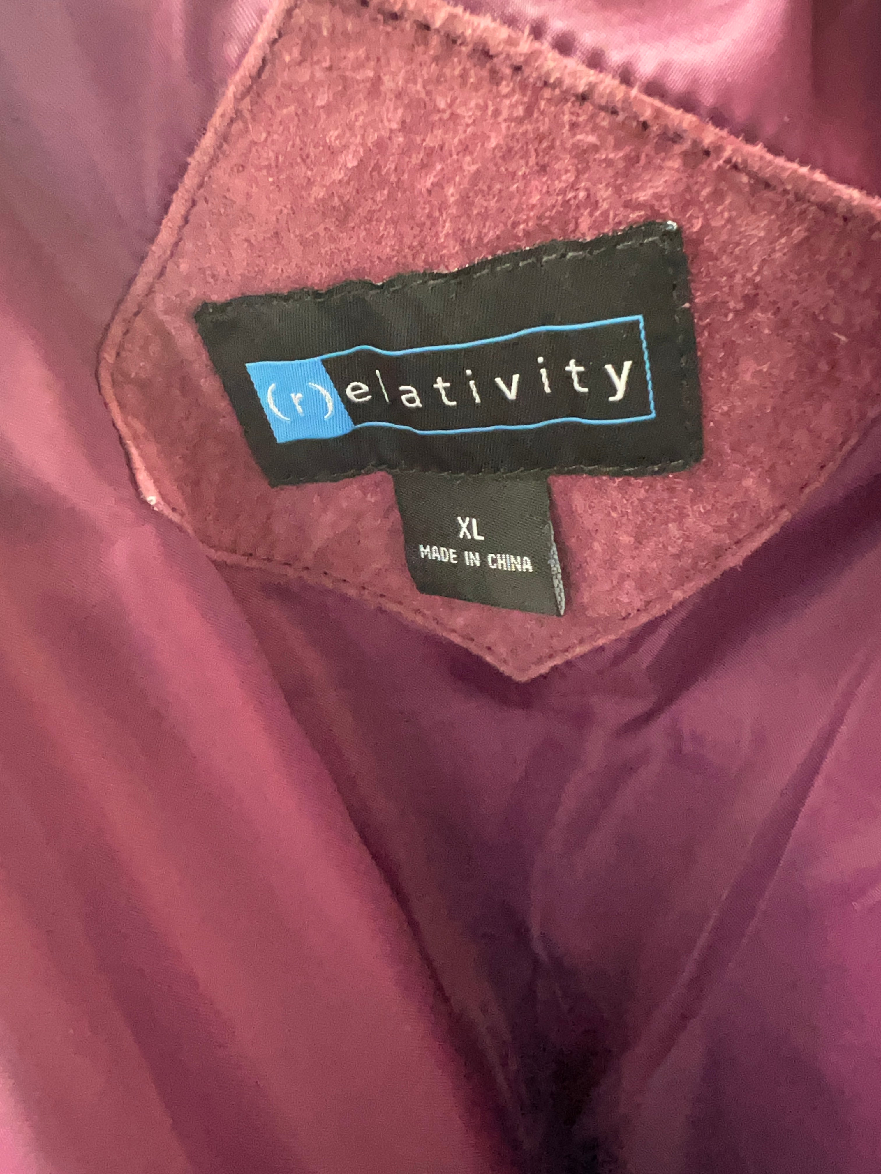 90s Mauve Suede Leather Jacket (XL)