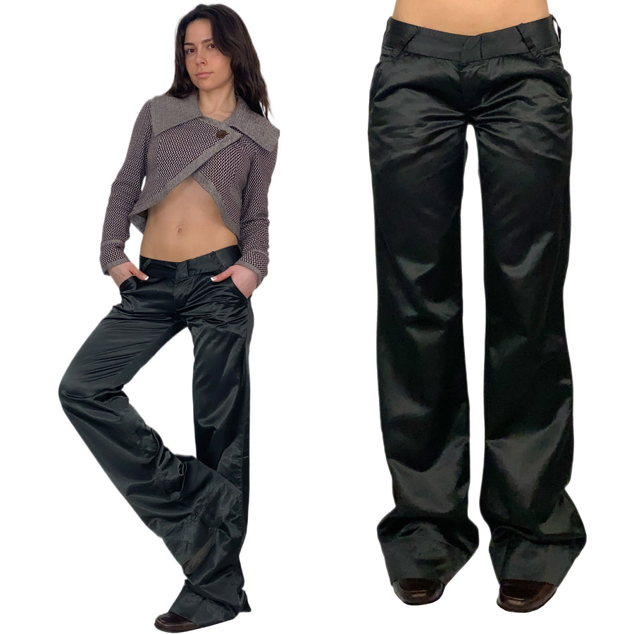 Verde Satin Low Rise trousers (XS)