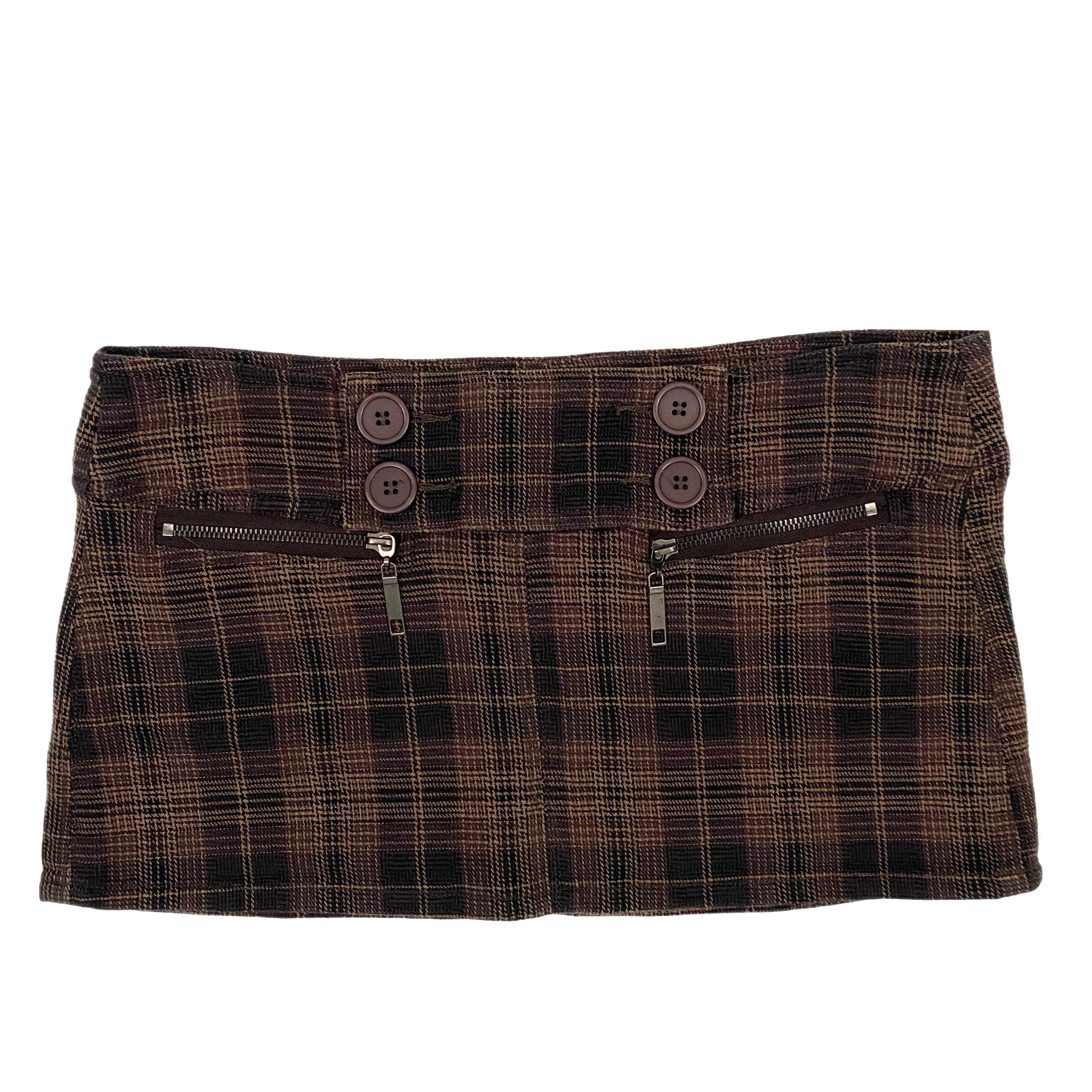 Brown Plaid Mini Skort (M)