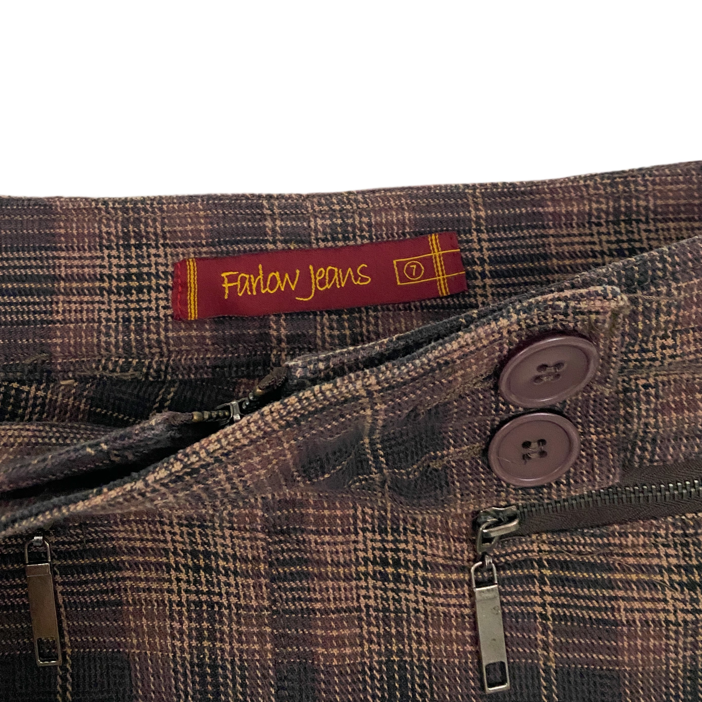 Brown Plaid Mini Skort (M)