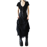 KOMAROV Noir Flutter Gown (S)