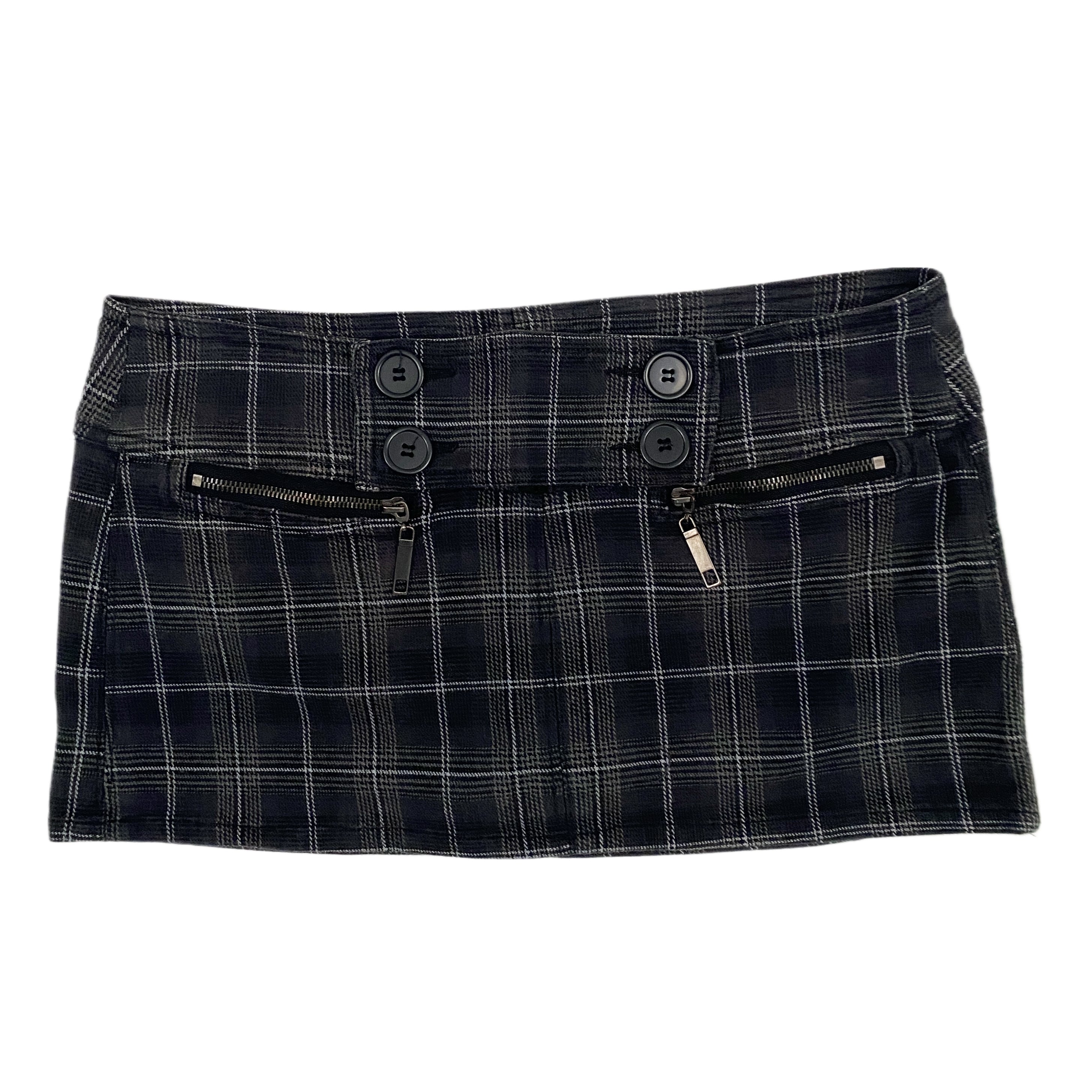 Black Plaid Mini Skort (M)