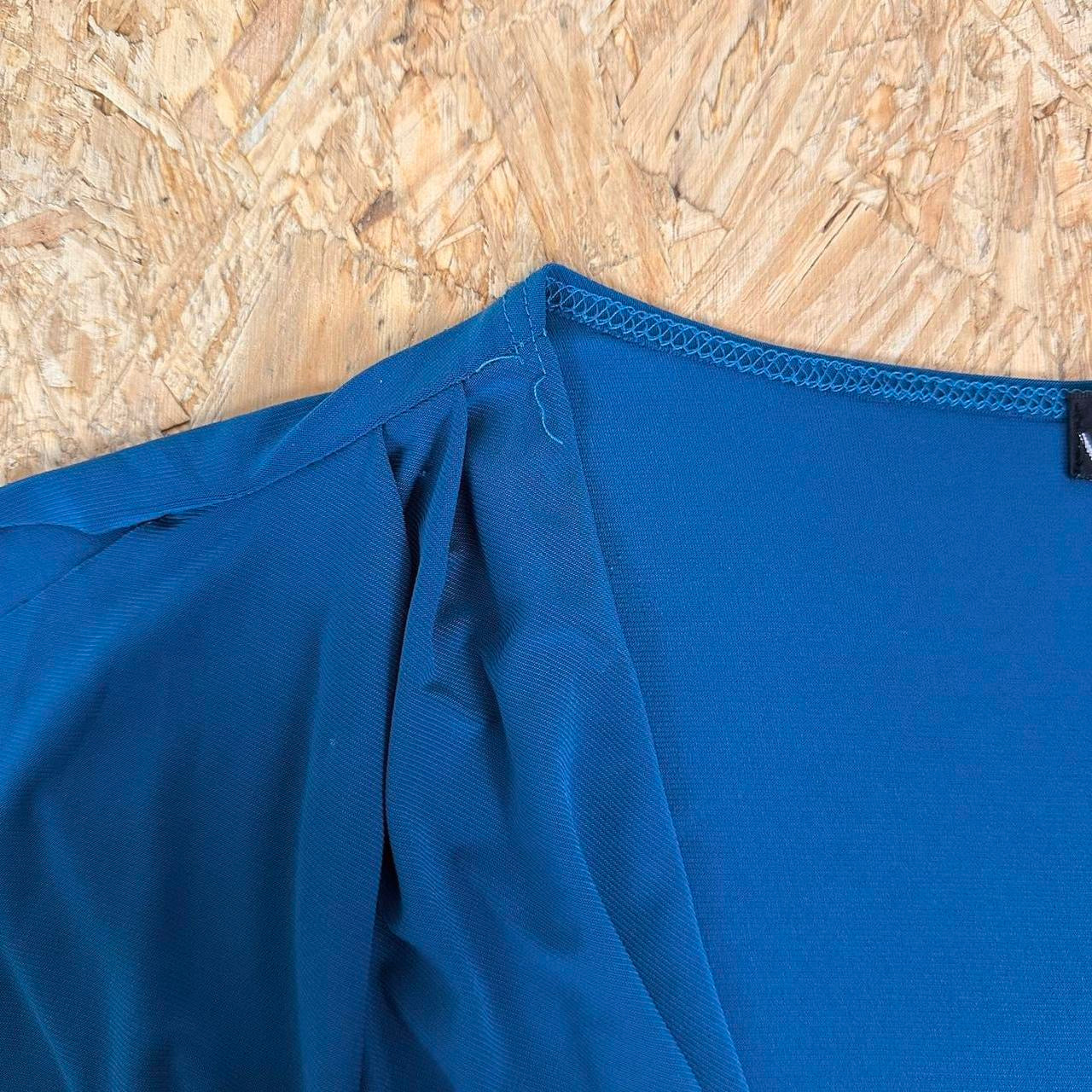 Y2K Aqua Wrap Top (S)