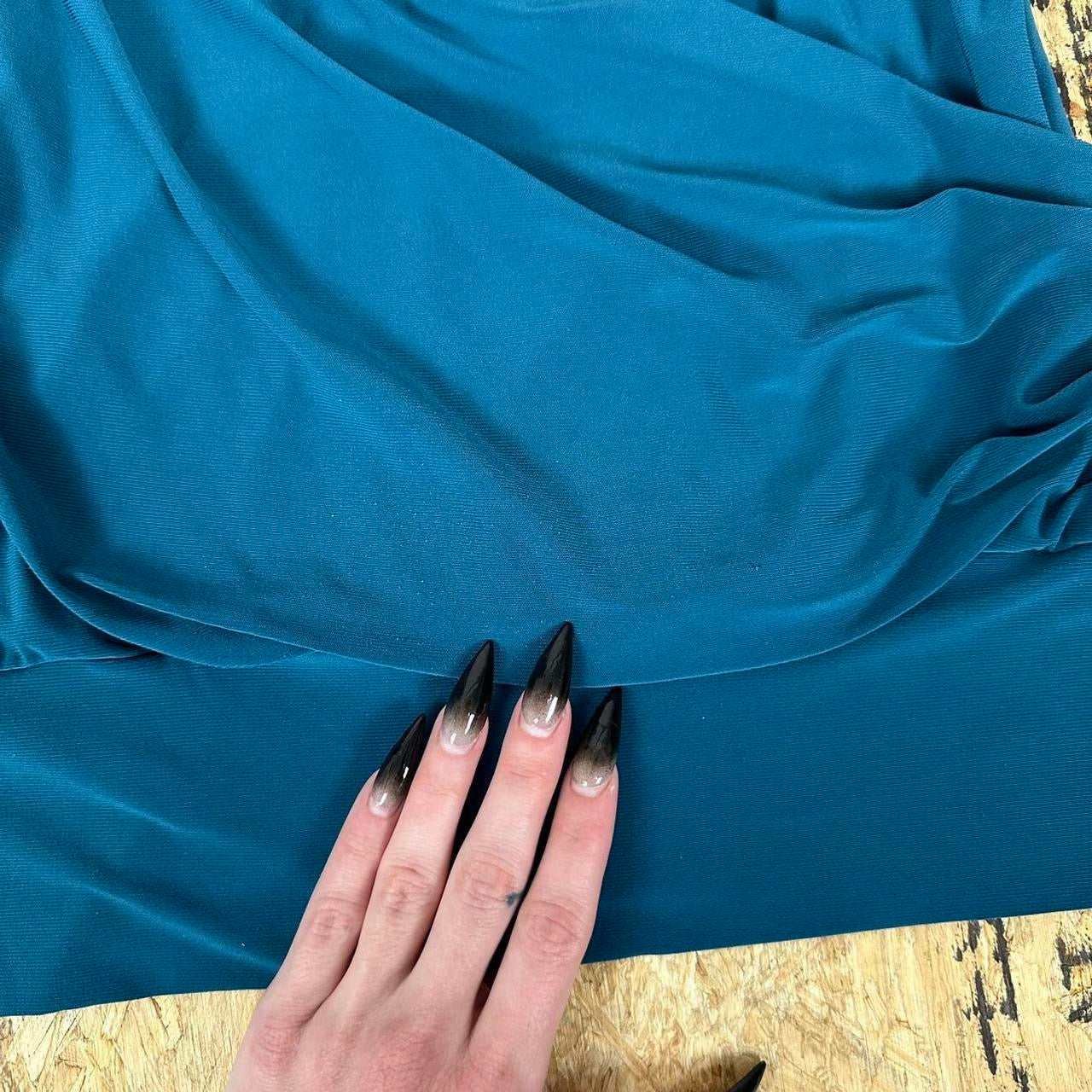 Y2K Aqua Wrap Top (S)