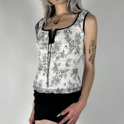 90s Black & White Lace Tank (S)