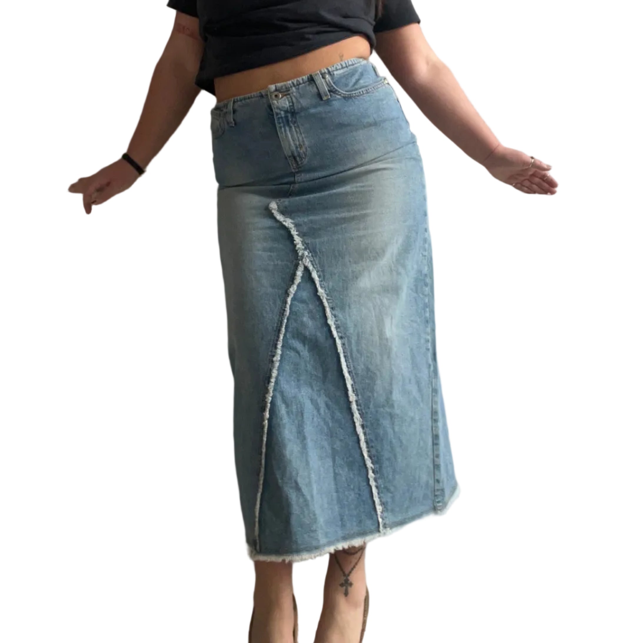Y2K Long Denim Skirt (L)