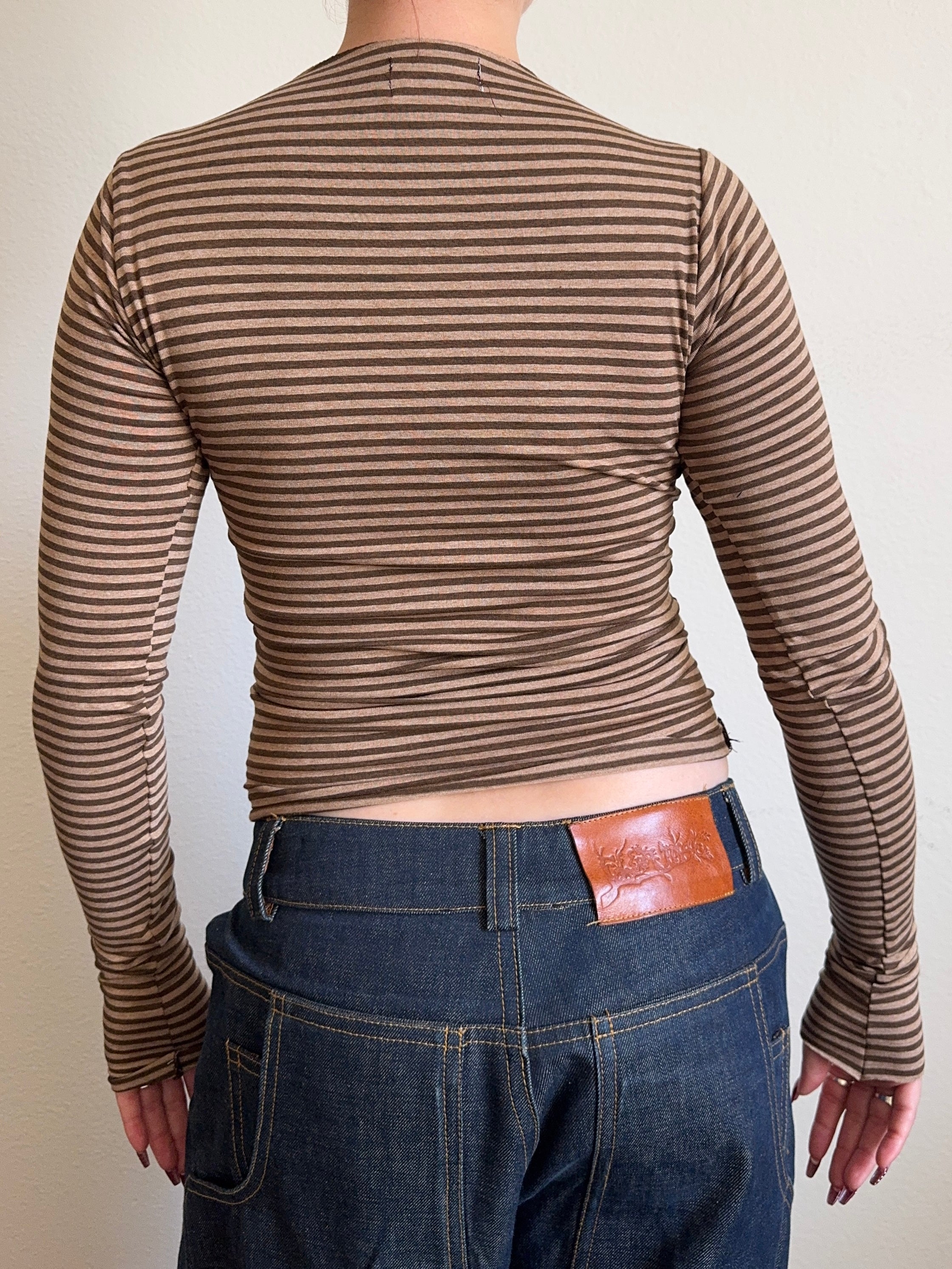 The Peanut Butter Striped Long Sleeve Top (XS-XL)