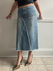 Y2K Long Denim Skirt (L)