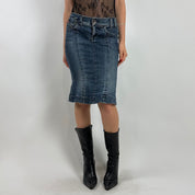 Miss Sixty 2000s Denim Midi Skirt (S)