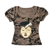 Camo Masked Girl Graphic Tee (S)